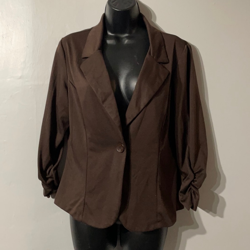 Brown cotton blazer